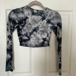 Garage tye died black gray crop top in xs